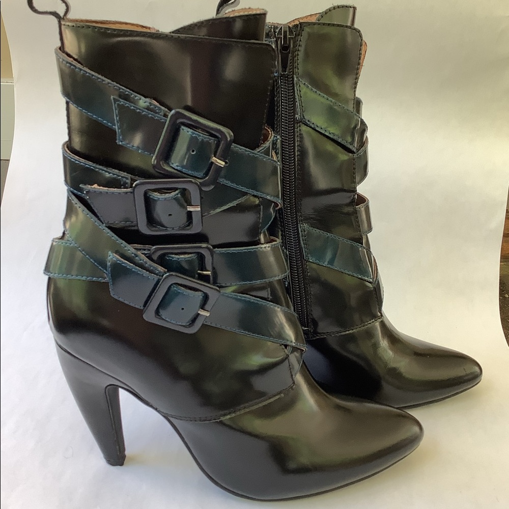 Jeffrey Campbell Black Leather Boots 7.5 - Picture 2 of 9